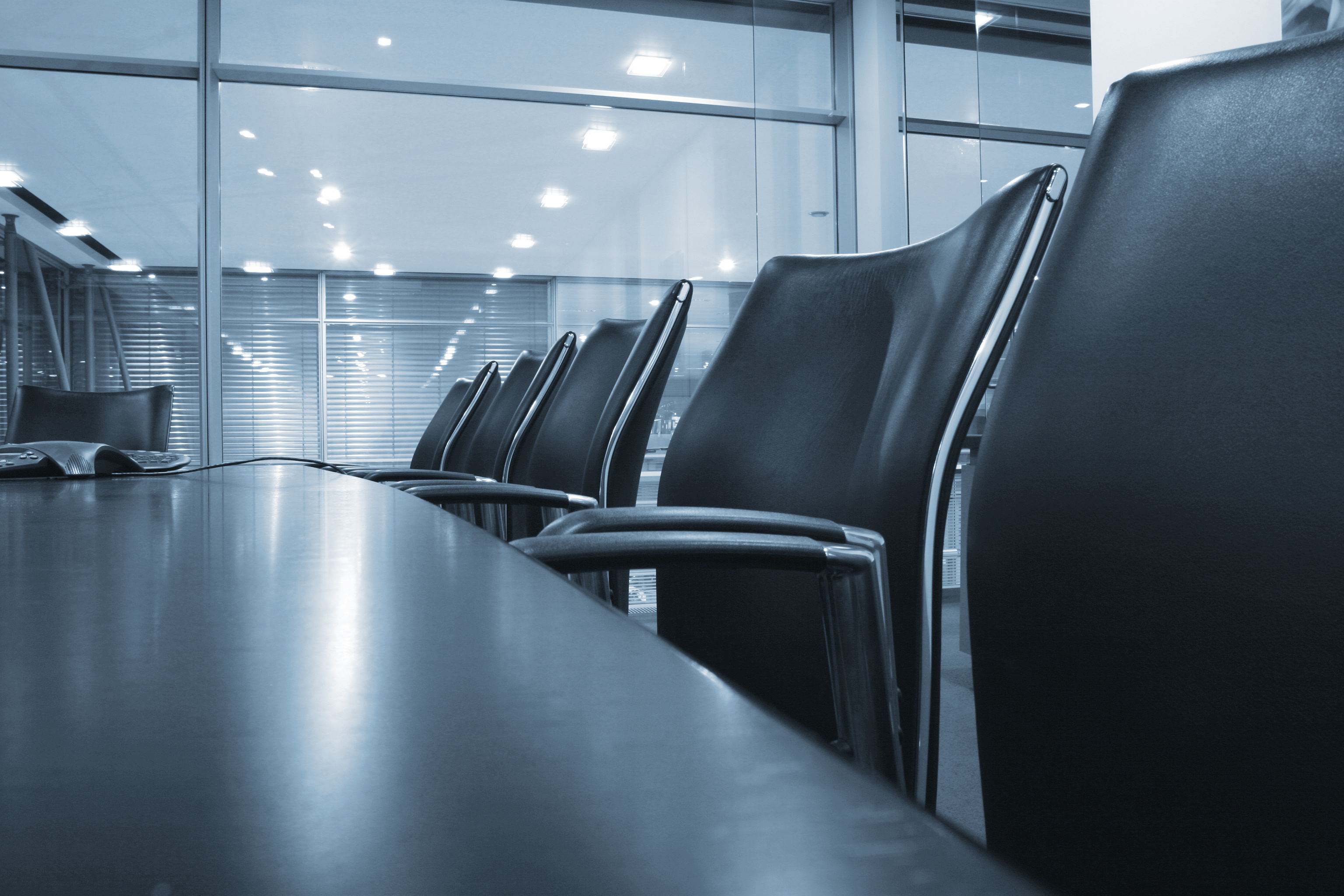 Blue boardroom