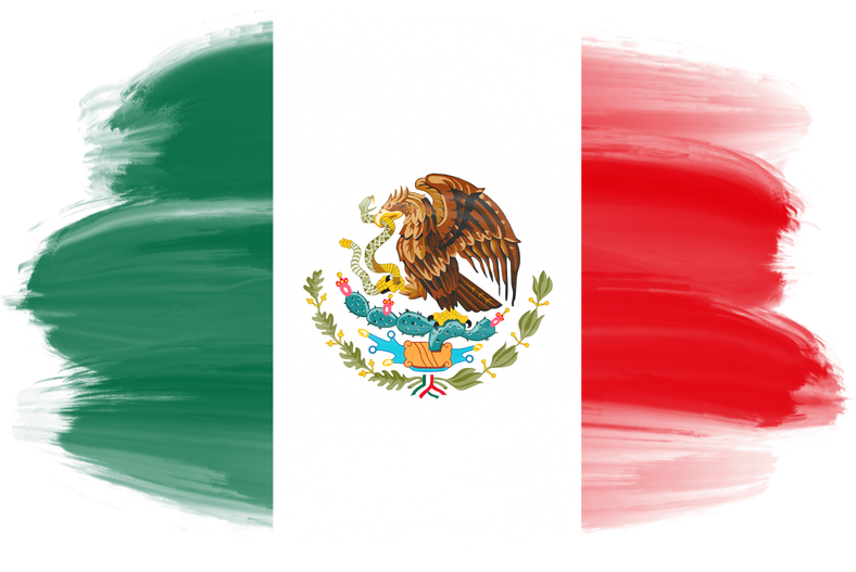 Mexico Flag Brushstroke  